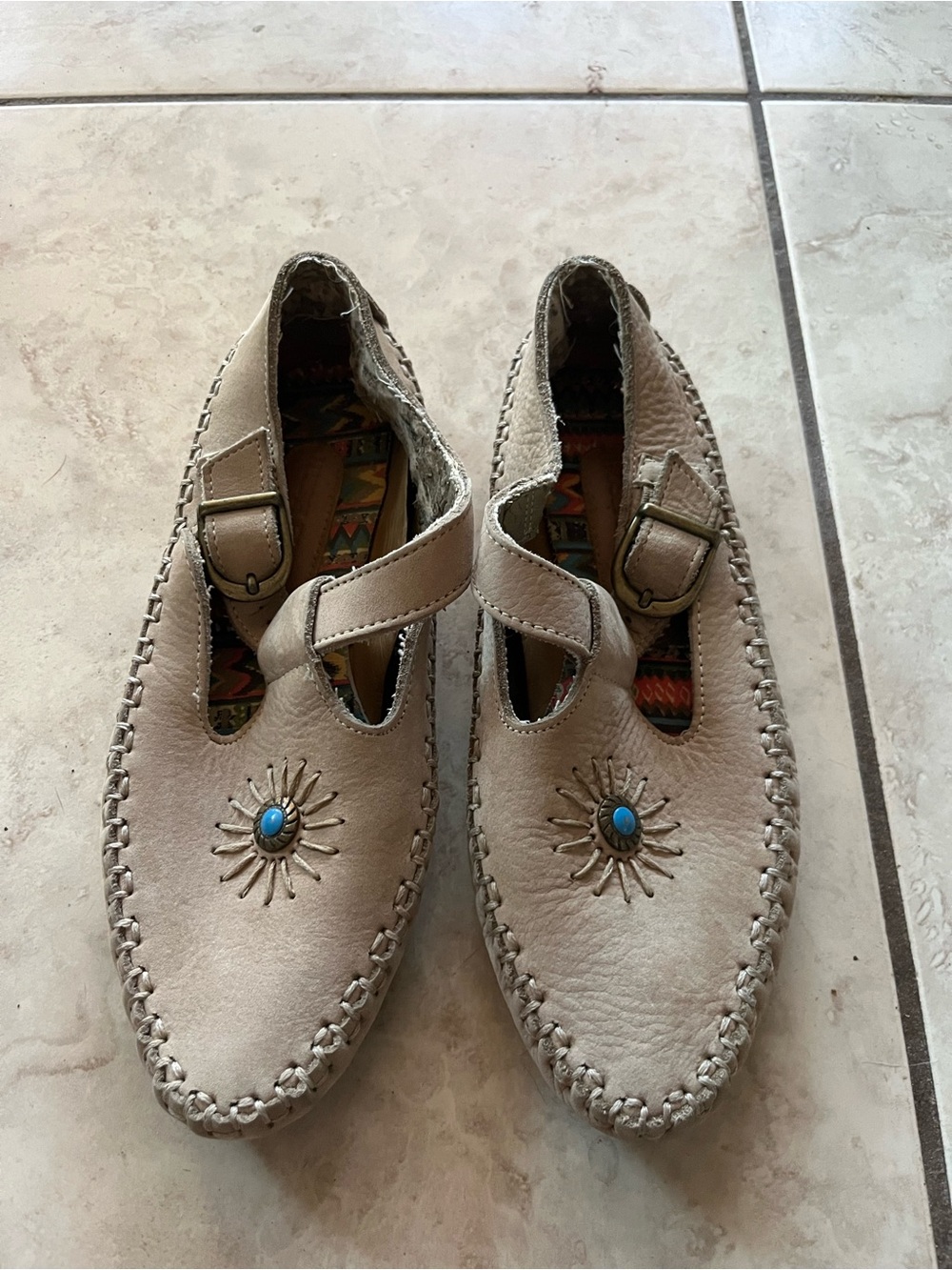 Hush Puppies Suede Leather Moccasin Mary Janes 5.5